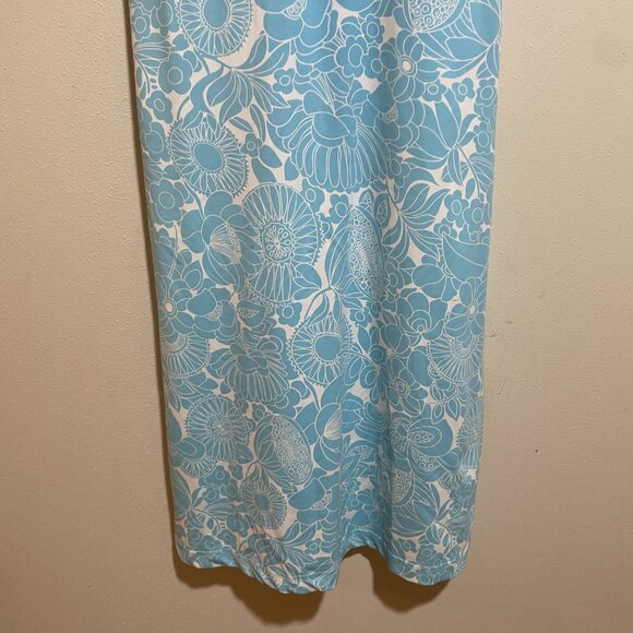 Title Nine Cirque De La Vie Blue Floral Strappy Criss Cross Back Dress Twiggy - Picture 5 of 13